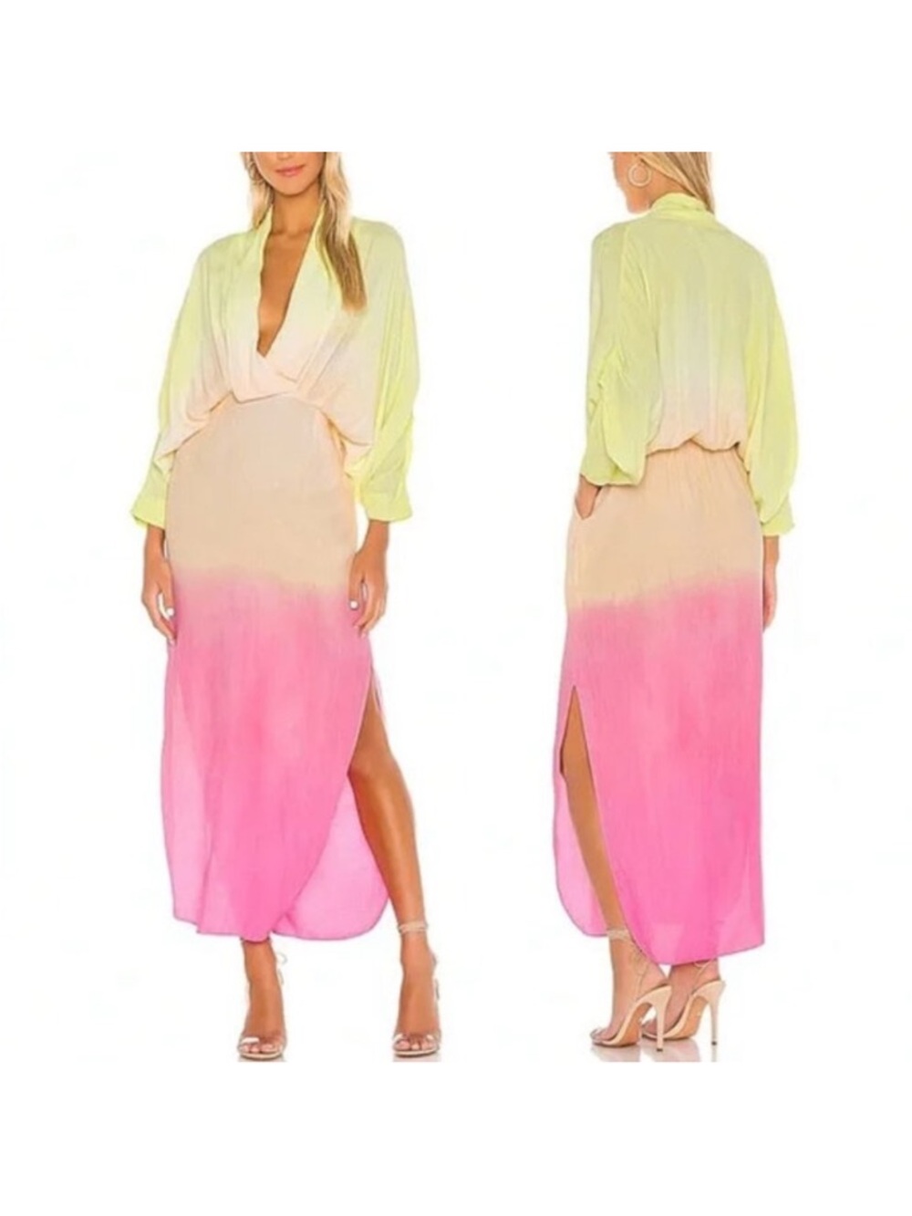 NWT SWF Sunset Ombre Maxi Dress S Crinkled Gauze Cabana Coverup
